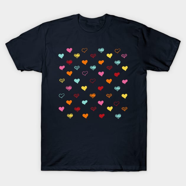 Colorful Hearts T-Shirt by Jirka Svetlik